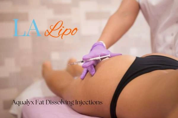 Woman having fat dissolving injections Leominster on thighs