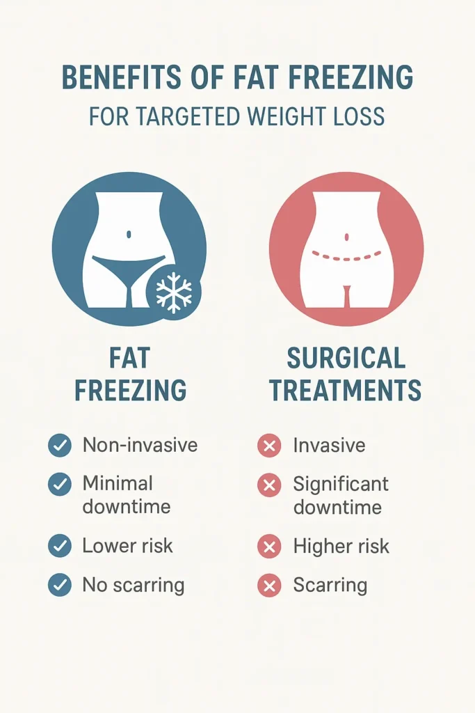 graphic showing the benefits of fat freezing Leominster