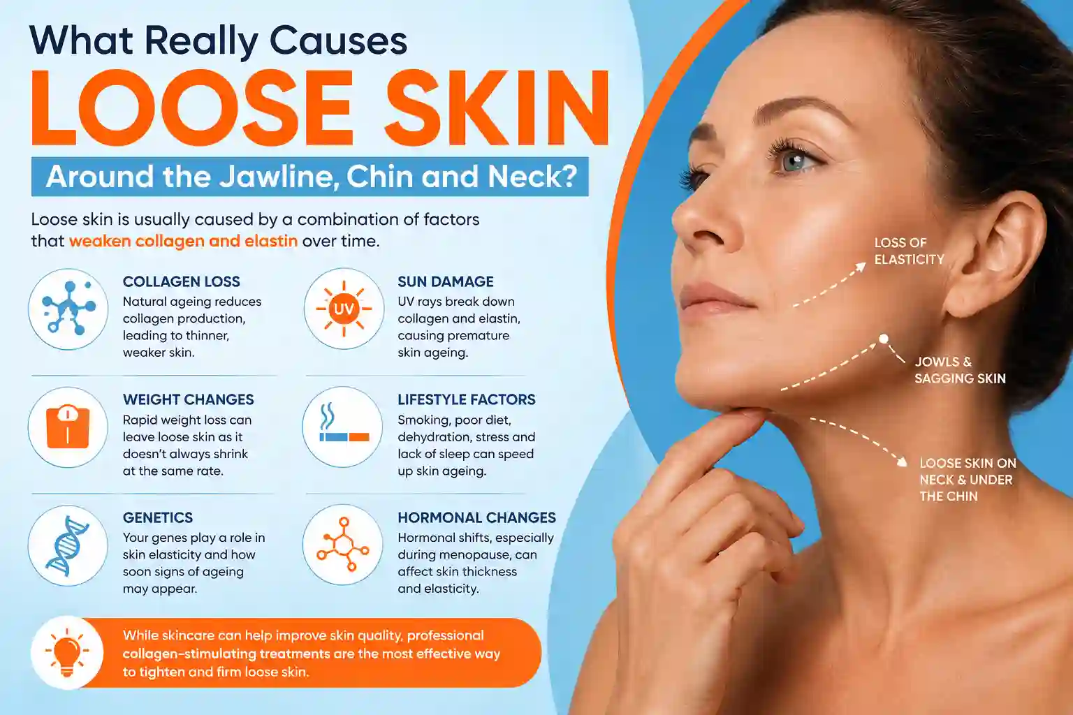 What Really Causes Loose Skin Around the Jawline, Chin and Neck Leominster?